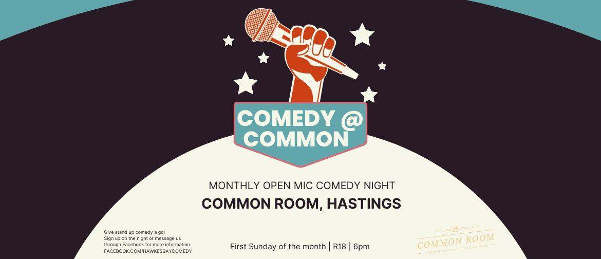 Comedy @ Common (1170 X 504 Px) Navy And Cream Minimalist Stan