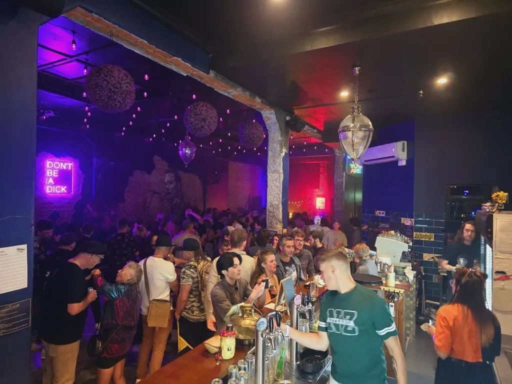 Crowd attending a private event and watching at a live performance at Common Room